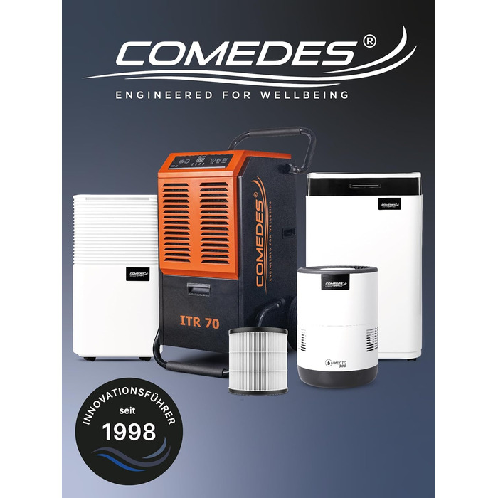Вологопоглинач повітря Comedes Demecto 30 Eco – будівельний осушувач для дому та підвалу (25 л/24 год)
