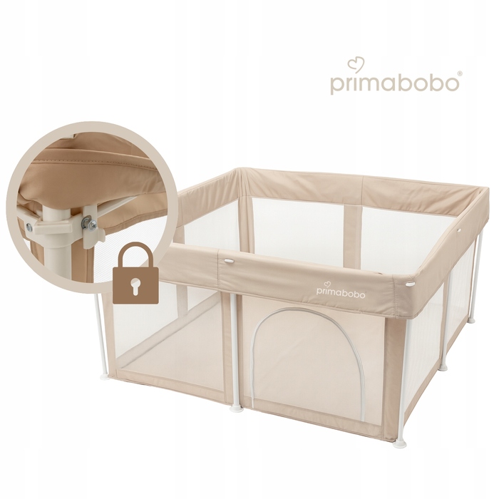 Дитяче манеж-кожунок Primabobo TINA, складаний туристичний, великий (126x126 см), бежевий
