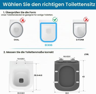 Сидіння для унітазу Q-подібне з мікроліфтом (Soft Close), Duroplast, сіре, 430×345 мм, зі швидким монтажем