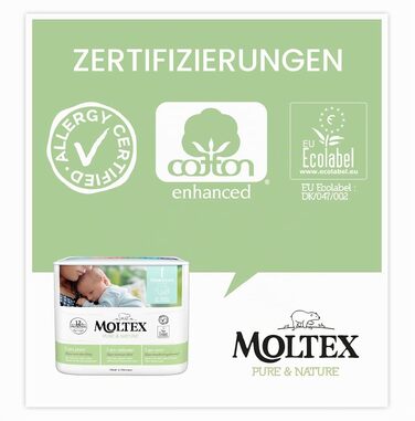 Екологічні підгузки Moltex Pure & Nature, розмір 1 (2-5 кг), 88 шт
