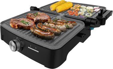 Електрогриль Cecotec Rock'nGrill 2000 з відкритим грилем, 2000 Вт, регульована температура, антипригарне покриття