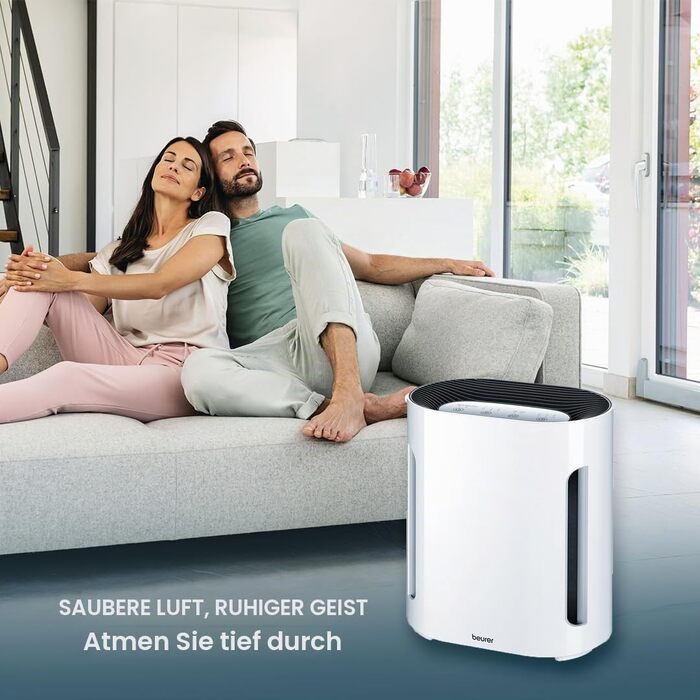 Очищувач повітря Beurer LR 210 з HEPA-фільтром H13 для кімнат до 26 м², нічний режим та таймер, білий