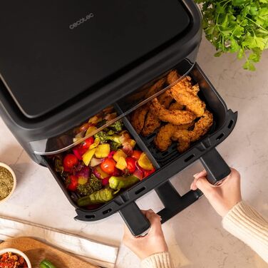 Аерофритюрниця Cecotec CecoFry Advance Double 9 л, 2850 Вт, цифрова, дієтична, подвійна чаша, PerfectCook
