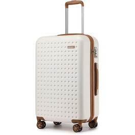 Валіза KONO з ABS пластику, 75 x 48 x 29 см, білий, з TSA замком