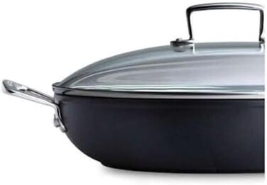 Сковорода Le Creuset з антипригарним покриттям з кришкою, 24 см, для всіх плит (включно з індукцією), антрацит/срібло