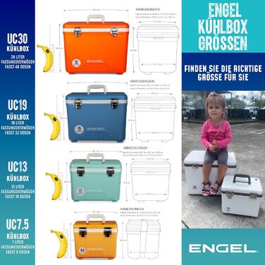Термобокс ENGEL 30qt (28.4л) герметичний, портативний для кемпінгу, пікніка, туризму - охолоджувач без електрики, колір: блакитний