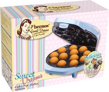 У ретро-дизайні, включаючи Cake Pop Butler, виделка та 12 паличок, 700 Вт, колір рожевий (синій)