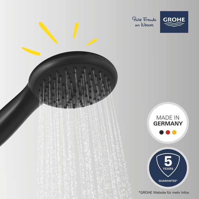 Душова лійка GROHE Vitalio 110 водоощадна, 2 режими струменя, чорна, 279462431