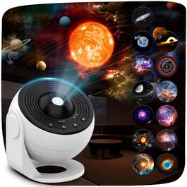 Проектор зоряного неба Galaxy 13-в-1, домашній планетарій та нічник з таймером для дітей та дорослих, декоративний проектор галактики на стелю (Білий та Чорний)