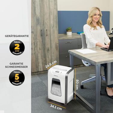 Шредер Fellowes FS-12C Premium Bundle: знищувач документів формату P4, 12 листів, для офісу та дому, білий