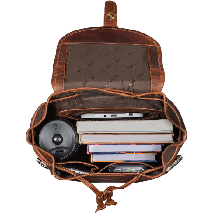 Жіночий рюкзак STILORD Allison з натуральної шкіри, бордовий, вінтажний міський daypack для роботи, подорожей та шопінгу