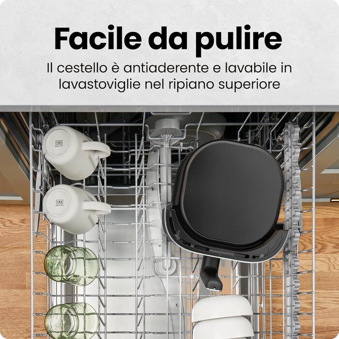 Аерофритюрниця Chefman 3.75L з технологією Hi-Fry, сенсорне керування, антипригарне покриття, чорна