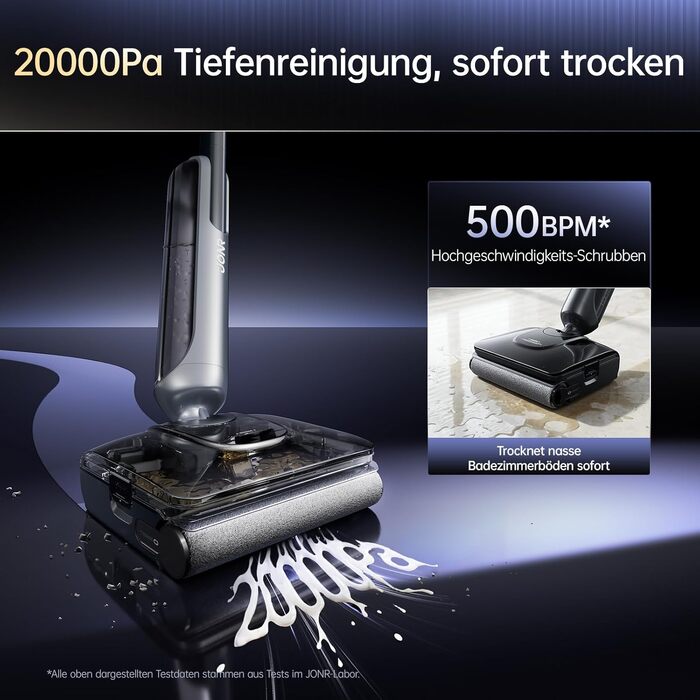 Пилосос миючий JONR 20000 Pa H2 PRO з гарячою водою, резервуар 1.5л, без запаху