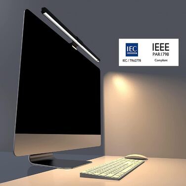LED лампа для монітора Quntis 52 см з сенсорним керуванням, регулюванням яскравості та температури кольору, захистом від синього світла
