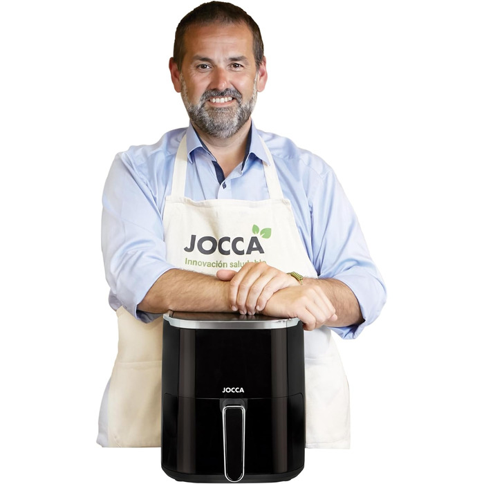 Аерофритюрниця JOCCA 5L, безмасляна фритюрниця 1450W з LED сенсорним екраном та регулюванням температури, чорна