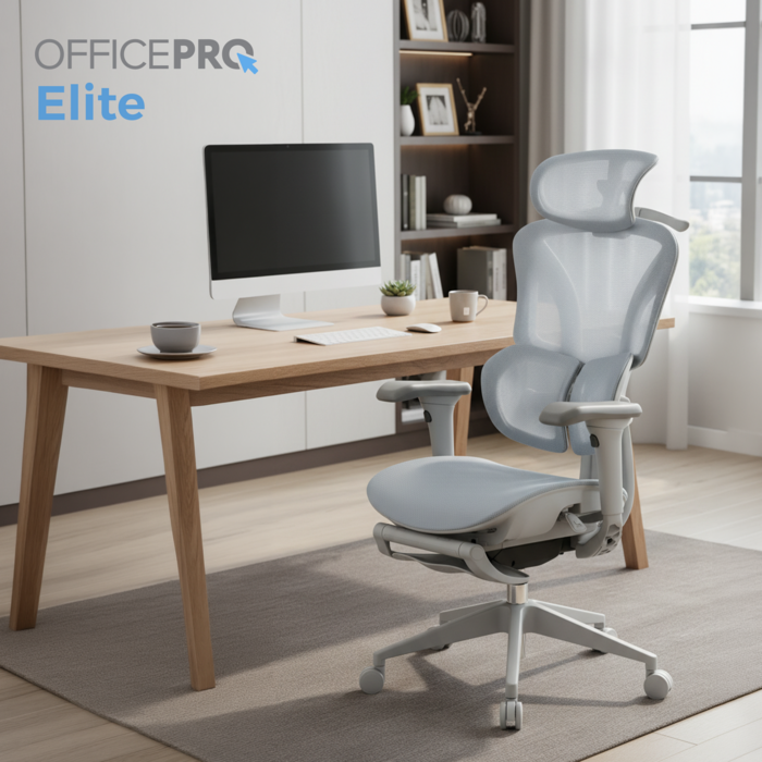 Крісло офісне OfficePro Elite OC950GLB Gray/Light Blue