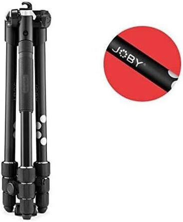 JOBY RangePod Алюмінієвий штатив для камери та смартфона з кульовою головкою, універсальною кліпсою, чохлом, для CSC, DSLR, бездзеркальних камер і телефонів, чорний, для фото, відео, влогінгу