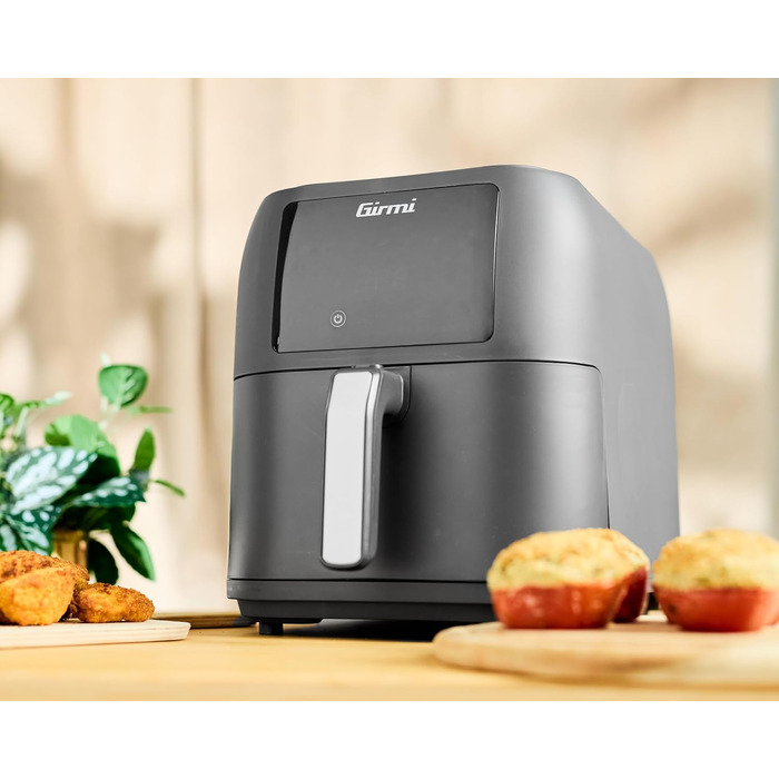 Аерофритюрниця Girmi FG92 Ecofrit Deep XXL 8л, 1700 Вт, цифрова панель керування, 7 програм, антипригарне покриття, матово-сіра