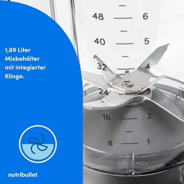 Стаціонарний блендер Nutribullet SmartSense Mixer Combo NBF550DG, 1500Вт, чаша 1.9л та стакани 700/900мл, 5 швидкостей, пульсаційний режим, чорний