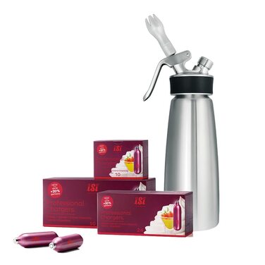 Сифон для вершків iSi Cream Profi Whip 0,5 л з нержавіючої сталі, для збивання вершків, професійний, під капсули iSi, для холодних страв, можна мити в посудомийці