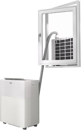 Мобільний кондиціонер Midea PortaSplit-E 12000 BTU (3.5 кВт) персикового кольору: охолодження A++/опалення A+, до 42 м² / 105 м³, надтихий (39 дБ)