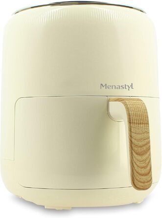 Аерофритюрниця MENASTYL 4,5 л Colorama Cream з дерев'яною ручкою, електрична фритюрниця без олії, 6025004