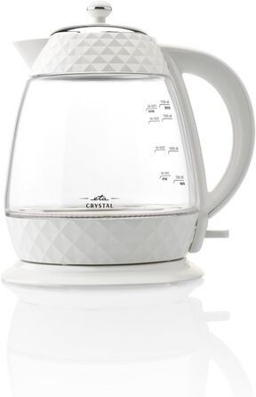 Електрочайник ETA Design Crystal 2200 Вт, 1,7 л, фільтр від накипу, індикатор рівня води, LED-підсвітка, знімна кришка, білий