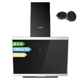Витяжка для кухні COMFEE' CH60J64ET4A2B 60 см, Edelstahl/Glass, 380 м³/год, сенсорне керування, LED-підсвітка, режим рециркуляції та відведення, чорна