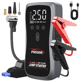 Бустер для авто 6000A Jump Starter Powerbank 20000mAh з компресором та LED-ліхтарем (до 10.0L бензин / 8.0L дизель)