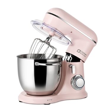 Кухонна машина Kitchen in the box Kompakte — планетарний міксер та тістоміс 3.5L/5L, 10 швидкостей, з вінчиком, гаком та міксером (Рожевий)