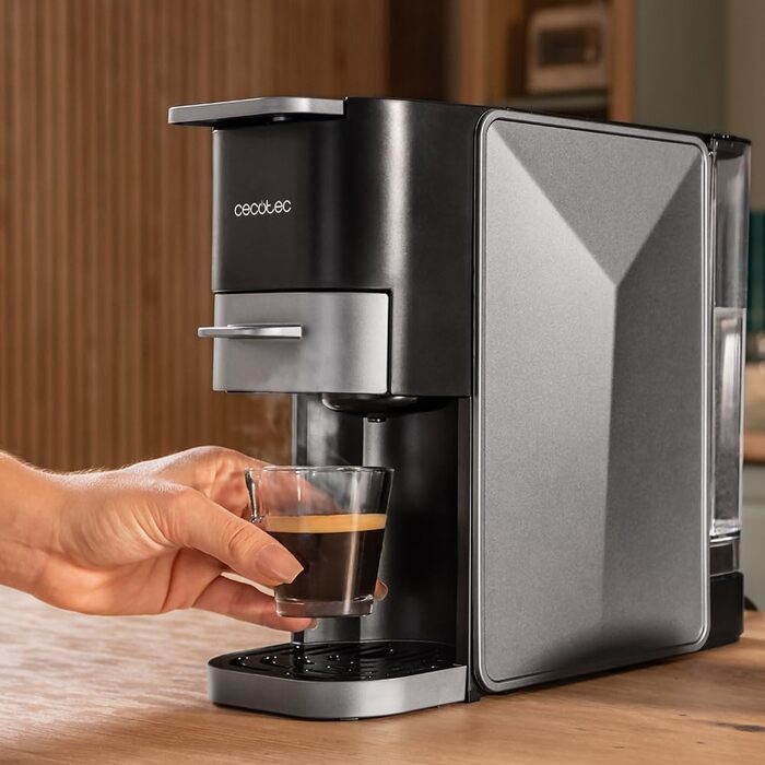 Еспресо-машина Cecotec Freestyle Compact Black: 1350W, Thermoblock, 20 Bar, 4-в-1, для кави, Dolce Gusto, Nespresso, K-Fee (700мл)