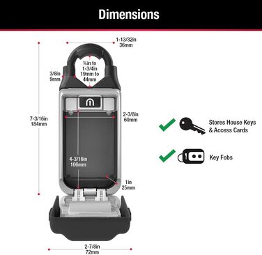 Захисний металевий бокс для ключів Master Lock 5415D, стіновий сейф з кодовим замком, цинковий сплав