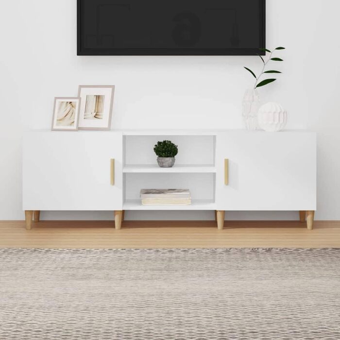 TV тумба vidaXL 150x30x50 см біла, деревостружкова плита, меблі для вітальні, телевізійний стіл, тумба під телевізор