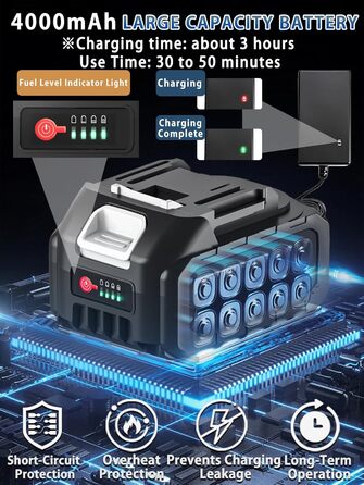 Акумуляторний високонапірний мийник Hydro Blast 21V 775PSI 336л/год з 2 акумуляторами 4.0Ah, 6-в-1, поворотна насадка, пінозмивач, шланг 5м, для авто, тераси, вікон, саду