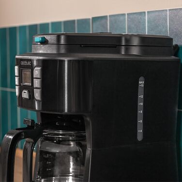 Кавомашина Cecotec Coffee 56 Heat: програмована, з LCD, 1,3л, 12 чашок, нержавіюча сталь