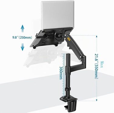 Тримач для ноутбука North Bayou NB H100-FP (10-17 дюймів) + Кронштейн для монітора (17-30 дюймів) VESA 75x100 мм, сірий/чорний