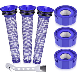 HEPA-фільтри Artraise V8 для Dyson V8/V7, комплект 6 шт (3 післямоторних, 3 передмоторних), змінні фільтри для пилососів Dyson Animal/Absolute, сумісність DY-96566101, DY-96747801