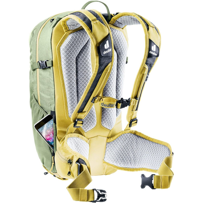 Велорюкзак Deuter Attack 20 із захистом, 20 л, хакі-куркума