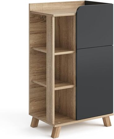 Тумба Vicco Karen під умивальник, антрацит/сонома, 50x90 см, з дверцятами та шухлядою