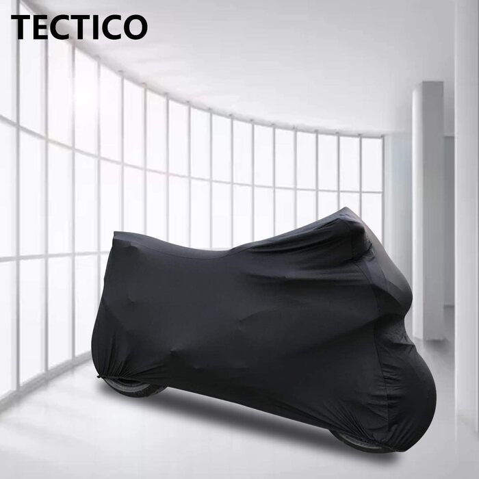 Еластичний чохол для мотоцикла TECTICO XL, дихаючий, для гаража, чорний, 230XL (90×36×49 дюймів)