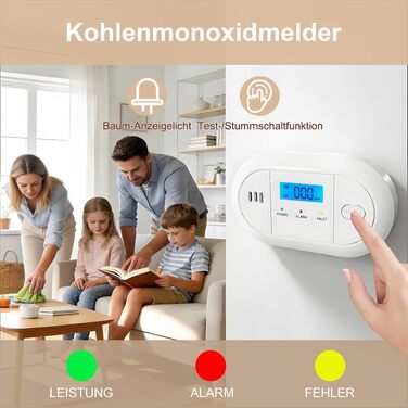 Портативний детектор чадного газу (CO) з LCD-дисплеєм, індикатор рівня вуглекислого газу, 1 шт.
