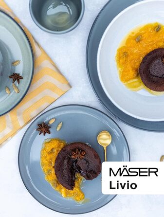 Набір тарілок MÄSER Livio на 4 особи, 8 предметів, столовий сервіз зі столовими та суповими тарілками, сучасний скандинавський стиль, кераміка, сірий