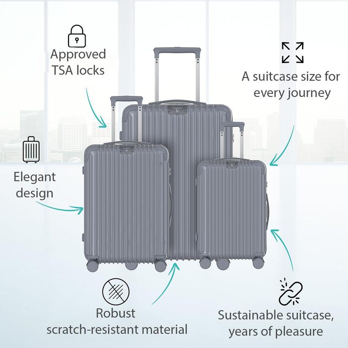 Набір валіз Voyagoux 2 шт. - 40L & 116L, жорсткі валізи, TSA-замок, ABS, 4 колеса 360°, міцний та легкий, рожеве золото
