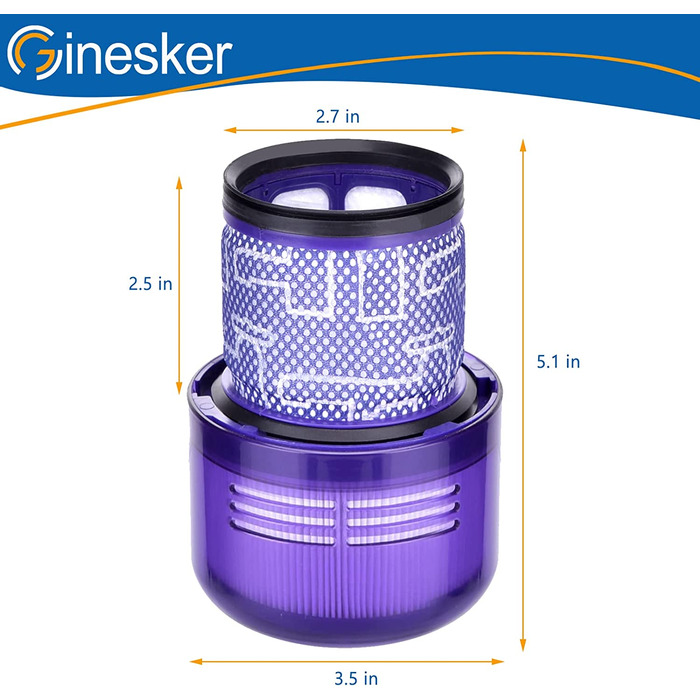 Фільтр для Dyson V11, 2 шт, змінний миючий фільтр для пилососа Dyson V11 SV14 Animal, Drehmomentantrieb, Komplett, заміна DY-970013-02 V11-2P