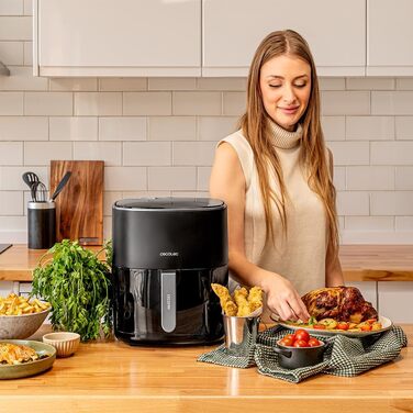 Аерофритюрниця Cecotec Cecofry Fantastik 6500, 6,5 л, 1700 Вт, без олії, 12 програм, сенсорне керування, регулювання температури 80-200°C, захист від перегріву