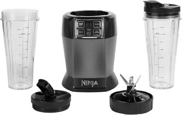 Блендер Ninja BN495EU 1000Вт, 2 програми, 2 чаші 700мл, Auto-iQ, імпульсний режим, для смузі, чорний