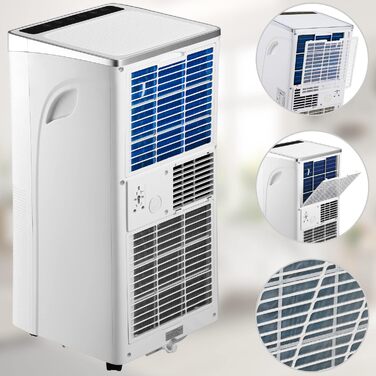 Мобільний кондиціонер MONZANA 4-в-1 7000 BTU з пультом, осушувачем, таймером, 2100 Вт