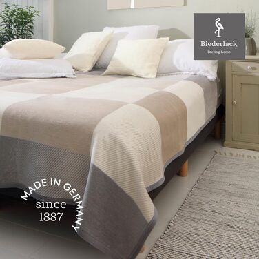 М'яка пледи-ковдра biederlack® Across Beige XXL, великий плед для дивана 220x240 см, бежевий