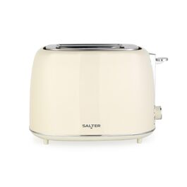 Тостер Salter Retro Creme на 2 тости - 7 режимів підсмажування, розморожування, підігрів, зупинка, підйом тостів, знімний піддон для крихт, автоматичне центрування, тримач для булочок, захист від застрягання, 930 Вт