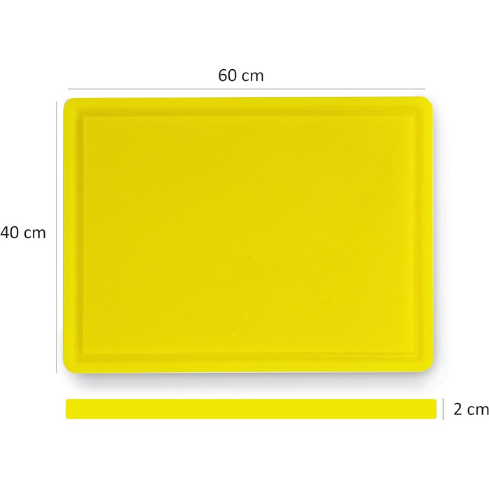 Пластикова обробна дошка Morleos для птиці, жовта, 60x40x2 см, з соковловлювачем, HACCP, підходить для посудомийної машини, стійка до деформацій, не псує ножі